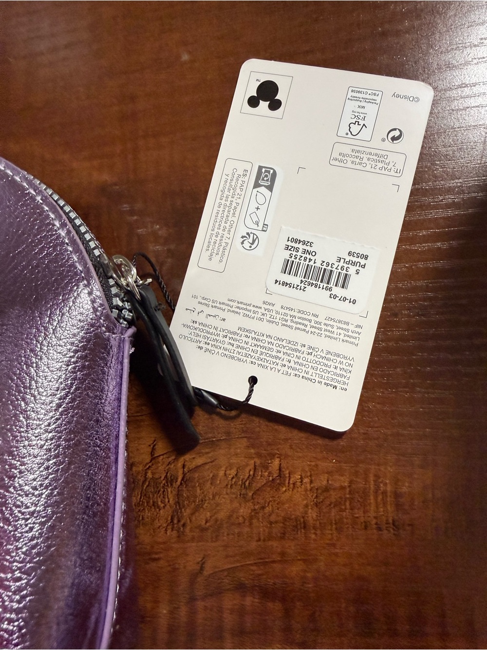 Primark x Disney Purple Maleficent Character Cosmetic Bag *NEW - Picture 7 of 9